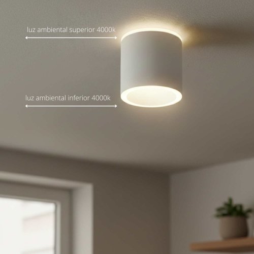 Foco Led de Superficie Cilíndrico Ø9Cm color Blanco Trent - Foco led de superficie - UKUKHOME.com
