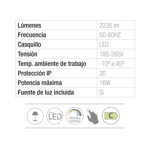 Sobremesa Led Táctil Odra - Lámpara de mesa - UKUKHOME.com