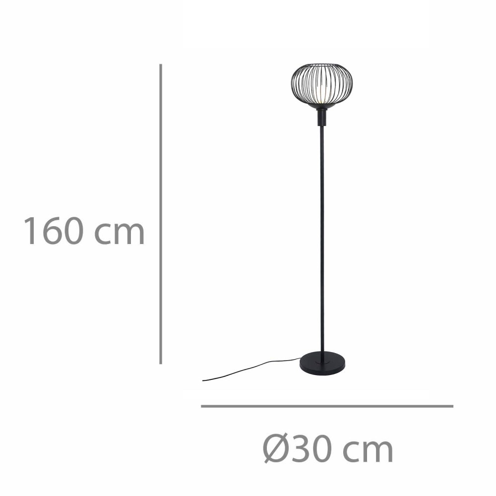 Lámpara de Pie Eridan 1 Luz color Negro - Lámpara de pie - UKUKHOME.com
