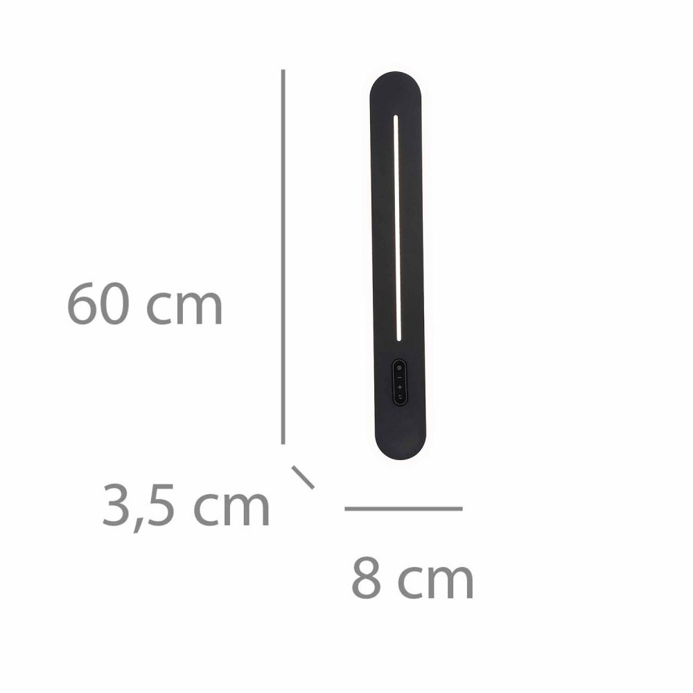 Aplique Led Táctil Negro 60Cm Sannix - Aplique led - UKUKHOME.com