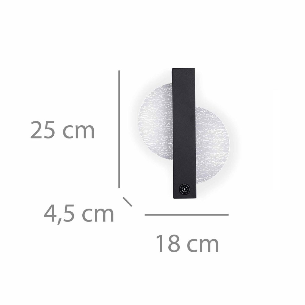 Aplique Led Táctil Negro 25Cm Yanuk - Aplique led - UKUKHOME.com
