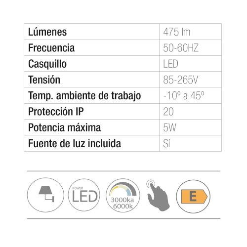 Aplique Led Táctil Dorado 25Cm Yanuk - Aplique led - UKUKHOME.com