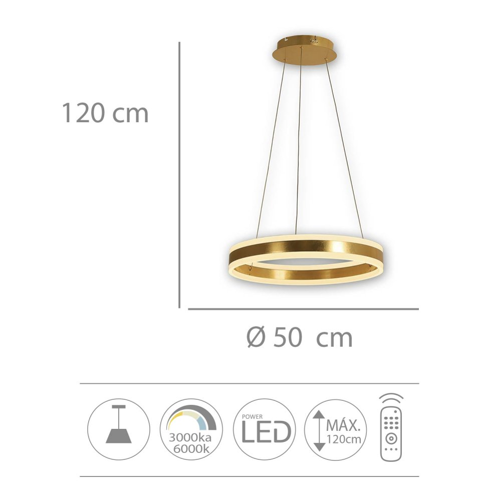 Lámpara de Techo Led Dorada Ø50Cm Zirka - Lámpara de techo - UKUKHOME.com