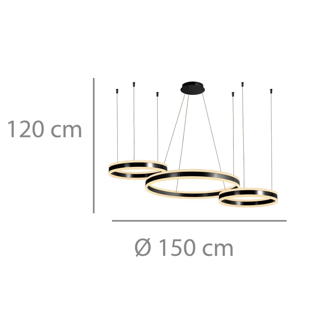 Lámpara de Techo Led Negra Ø50Cm Zirka - Lámpara de techo - UKUKHOME.com