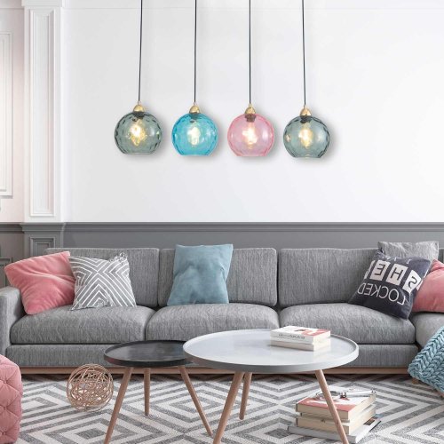 Lámpara De Techo Lyria | Rosa, Azul Y Fumé | 4 luzes