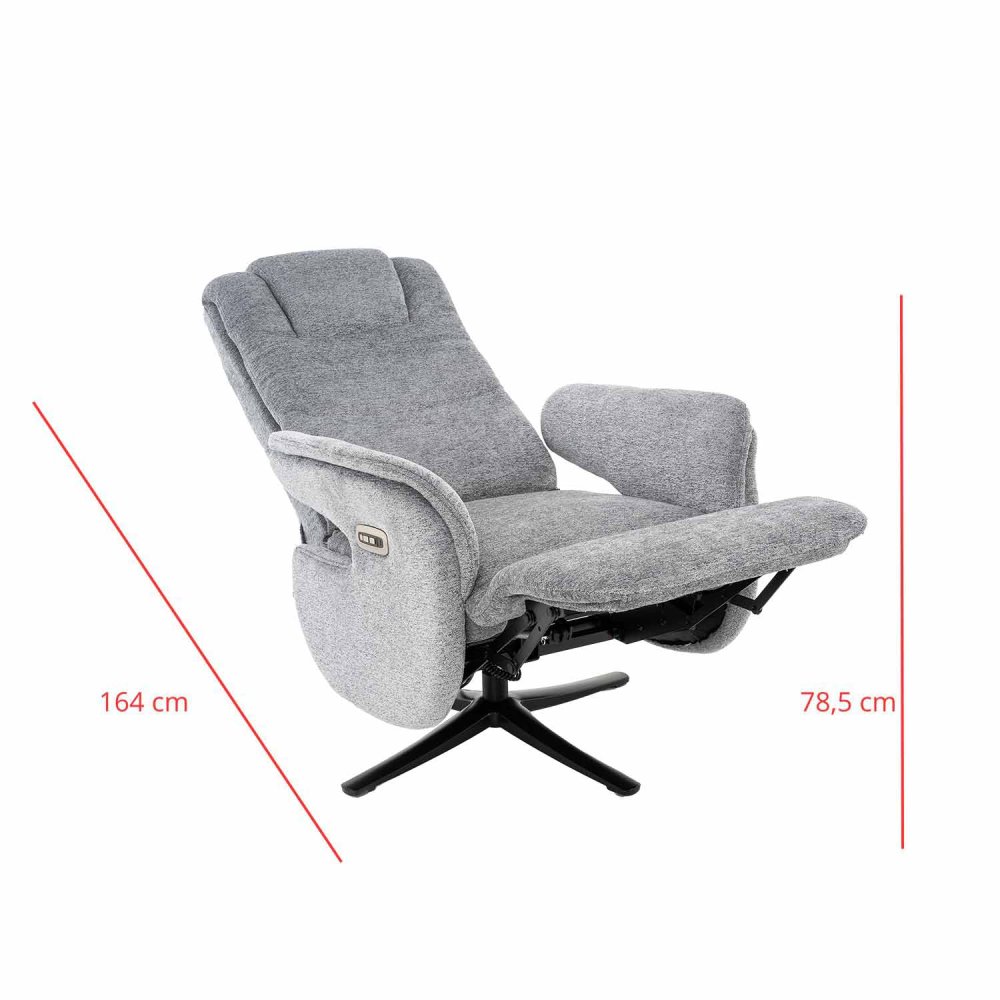 Sillón Clark Relax Eléctrico Gris - Sillón relax eléctrico de diseño – UKUKHOME.COM