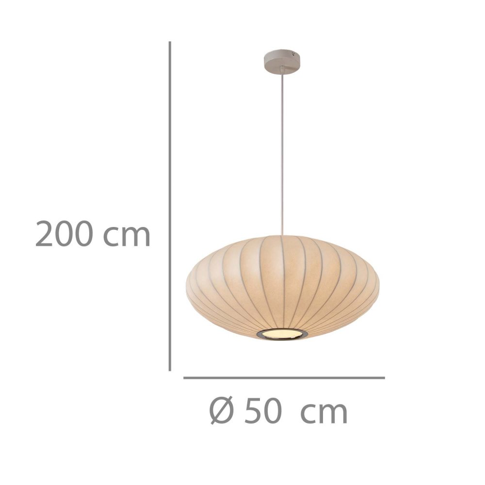 Lámpara Colgante 1 LUZ KATY Ø50CM SEDA ARTIFI | Eskriss