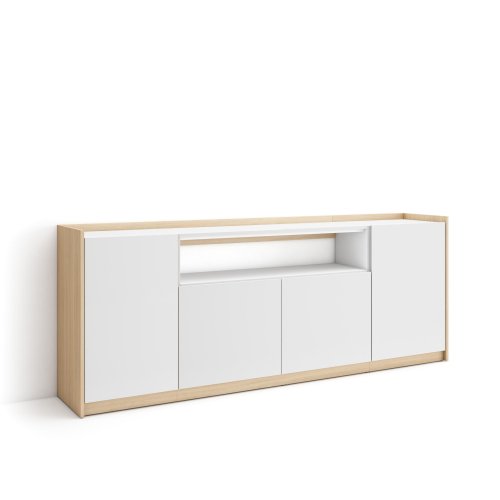 APARADOR SALÓN 207X80X37 CM 4 PUERTAS SOFT BLANCO ROBLE SOFT