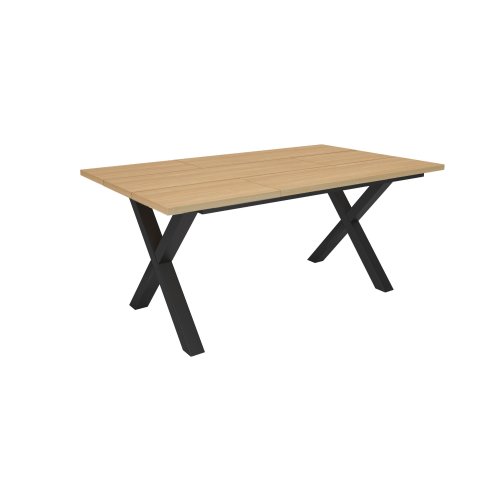 MESA COMEDOR FIJA 167X90X74 CM 8 COMENSALES PATAS X INDUSTRIAL ROBLE SOFT