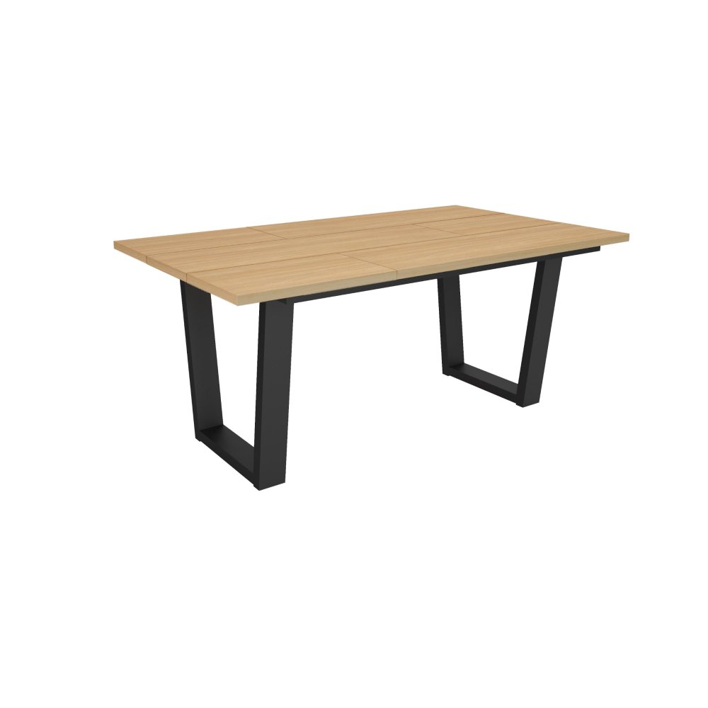 MESA COMEDOR FIJA 167X90X74 CM 8 COMENSALES PATAS U INDUSTRIAL ROBLE SOFT