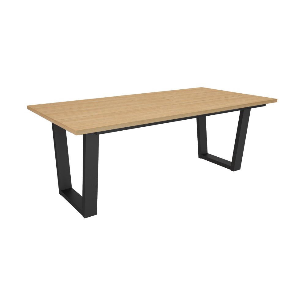 MESA COMEDOR FIJA 194X90X74 CM 10 COMENSALES PATAS U MODERNO ROBLE SOFT