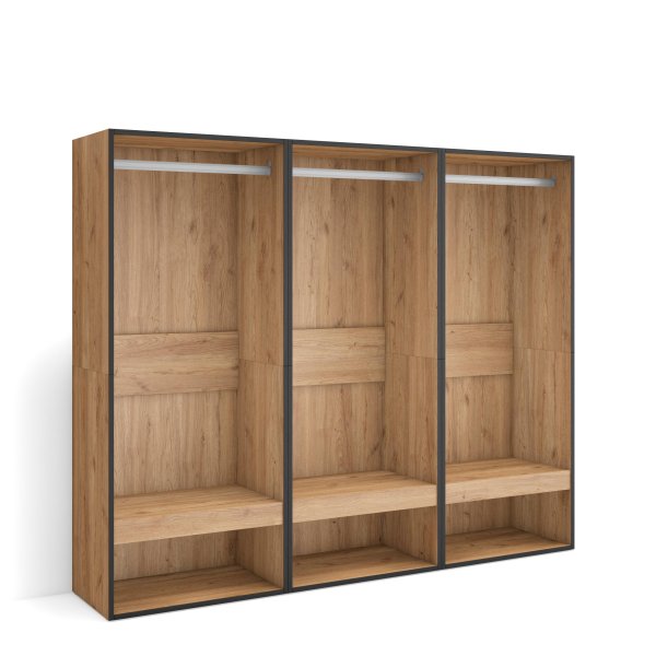 Vestidor Abierto 180x145 cm Roble | Armario Perchero Dormitorio
