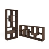Librería estantería pared 162x67x31 cm con almacenaje roble oscuro, diseño industrial para salón y despacho moderno
