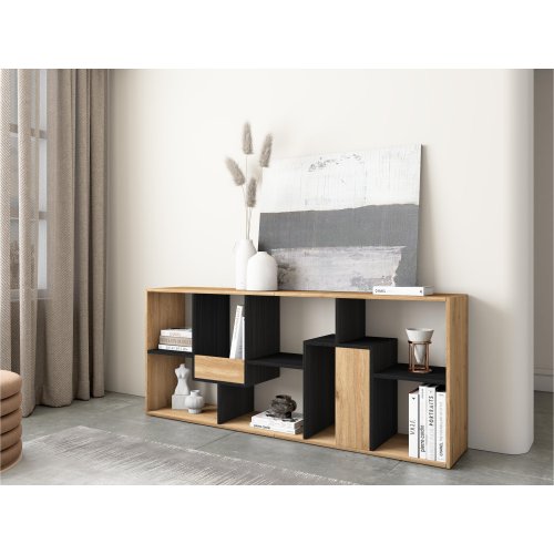 Librería Estantería 162 cm Roble Negro | Multiposición