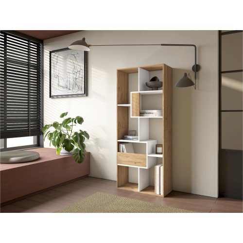 Librería Estantería 162 cm Roble Blanco | Multiposición