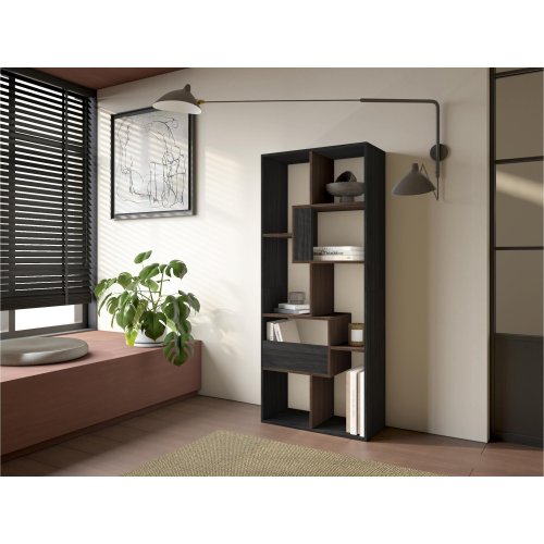 Librería 162 cm Negro Roble Oscuro | Multiposición Pared
