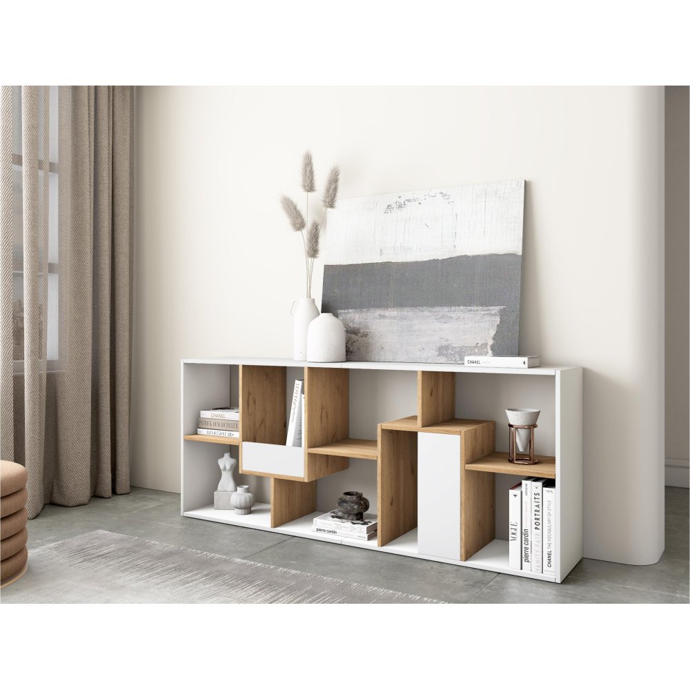 Librería Estantería 162 cm Blanco Roble | Multiposición