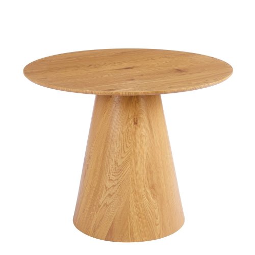Mesa auxiliar redonda efecto madera