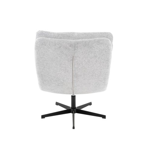 Vista trasera del sillón tapizado gris