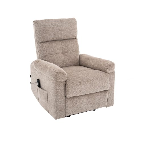 Sillón relax eléctrico tapizado color marrón