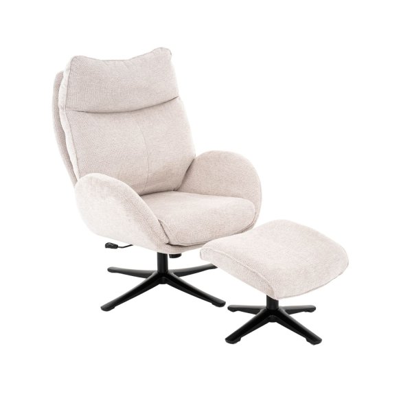 Sillón relax con reposapiés color arena – vista principal