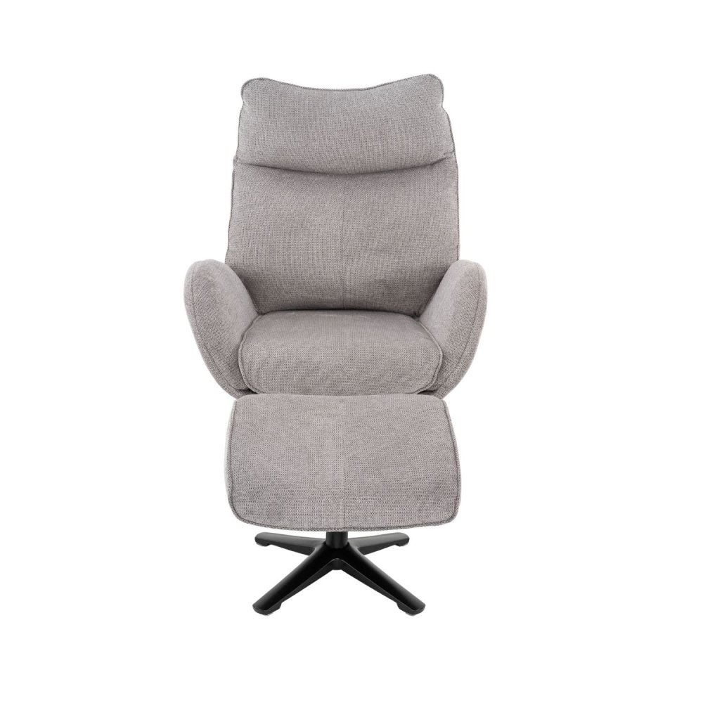 Sillón relax con reposapiés color gris – vista frontal