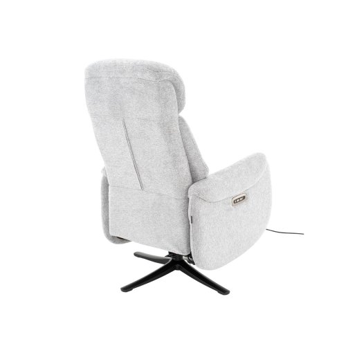 Sillón relax eléctrico gris claro – vista posterior lateral