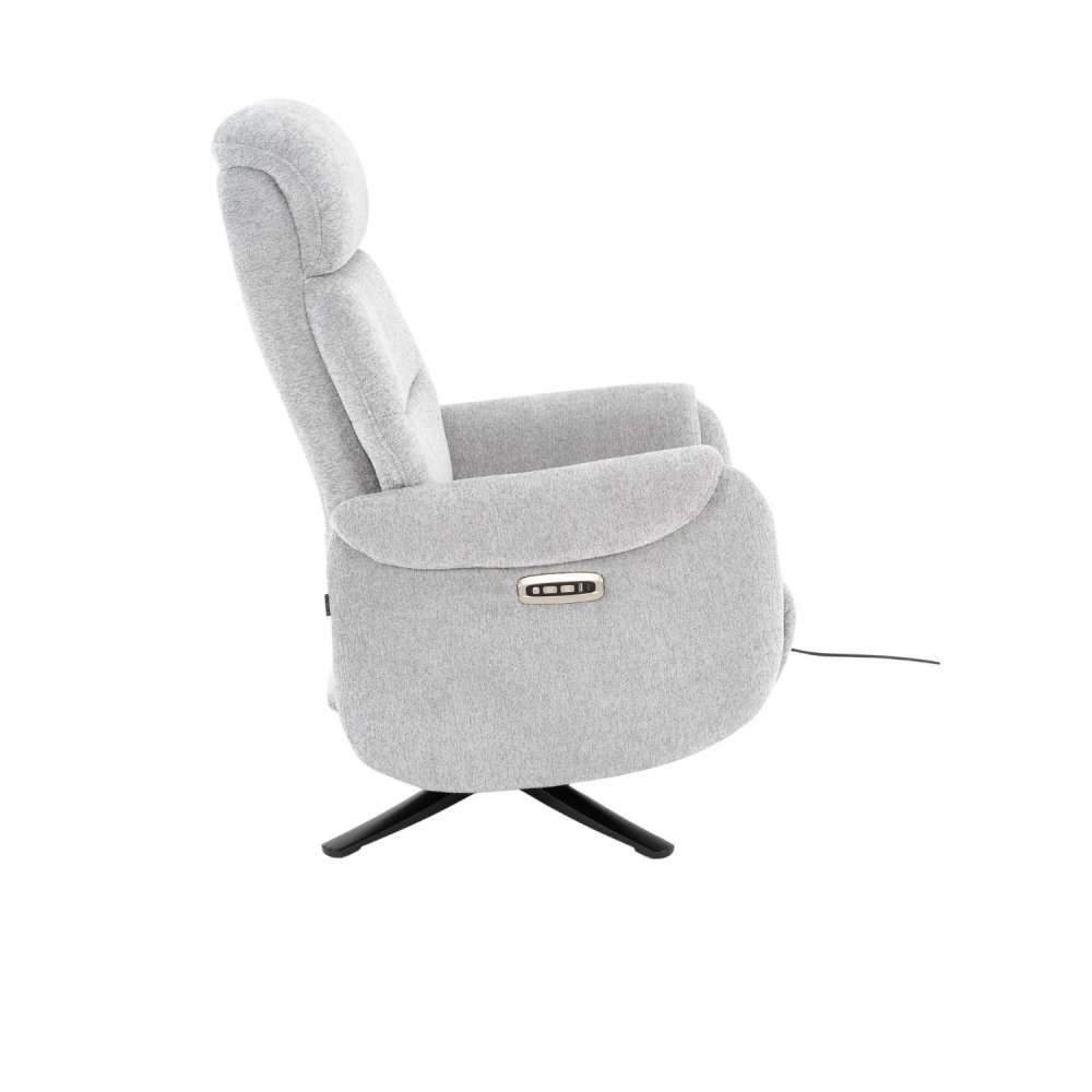 Sillón relax eléctrico gris claro – vista lateral