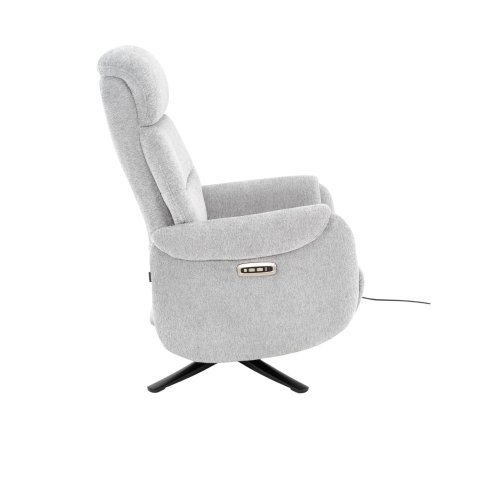 Sillón relax eléctrico gris claro – vista lateral