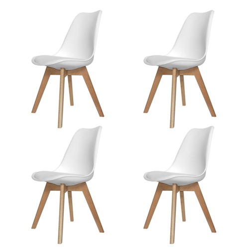 PACK 4 CHAISES NEW TOWER WOOD BLANCH - Packs de Chaises 