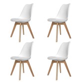 PACK 4 CHAISES NEW TOWER WOOD BLANCH - Packs de Chaises 