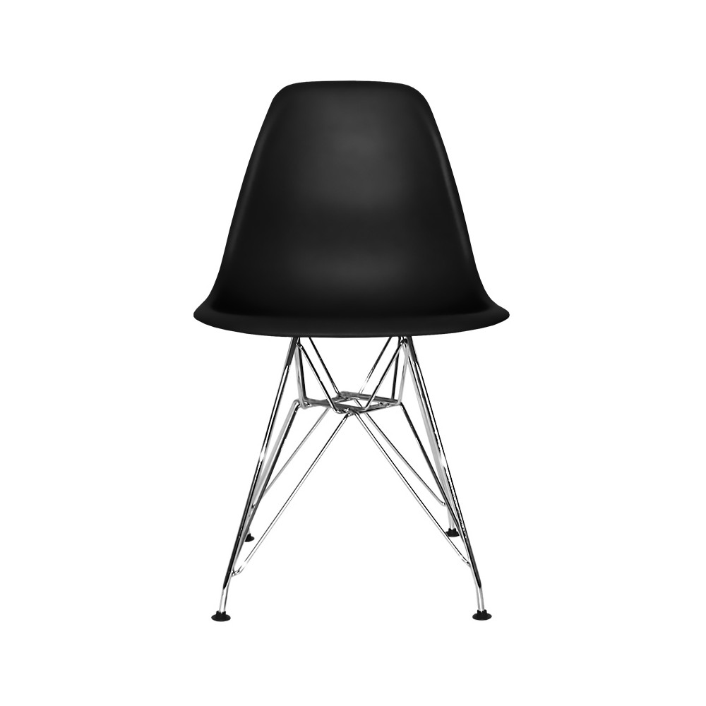 PACK 4 BLACK TOWER CHROME CHAIRS EXTRA QUALITY - Chaise Tower 
