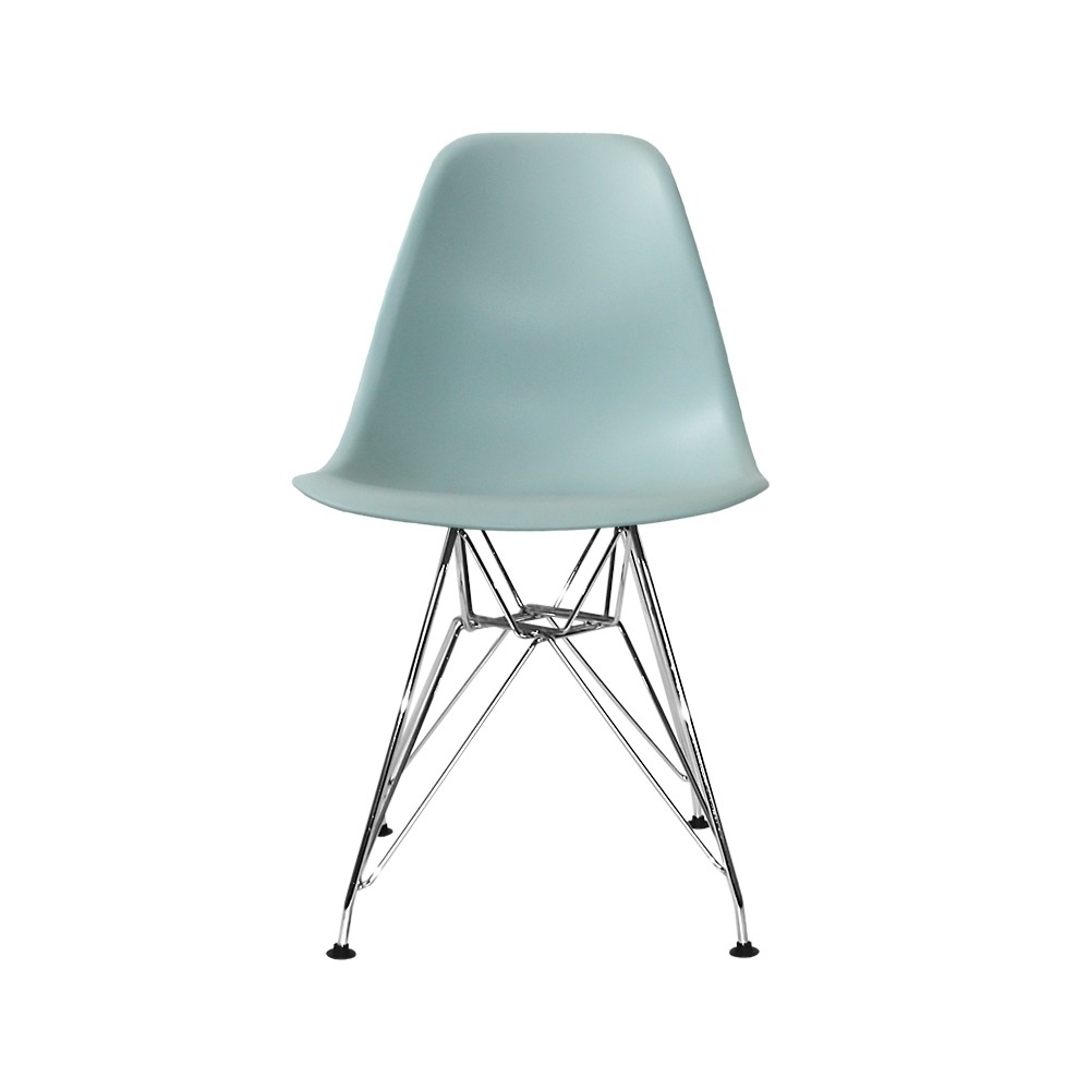 SET 4 CHAISES TOWER CHROME EAUMARINE EXTRA QUALITY