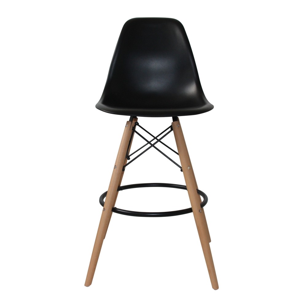 PACK 4 TABOURETS TOWER WOOD NOIRES