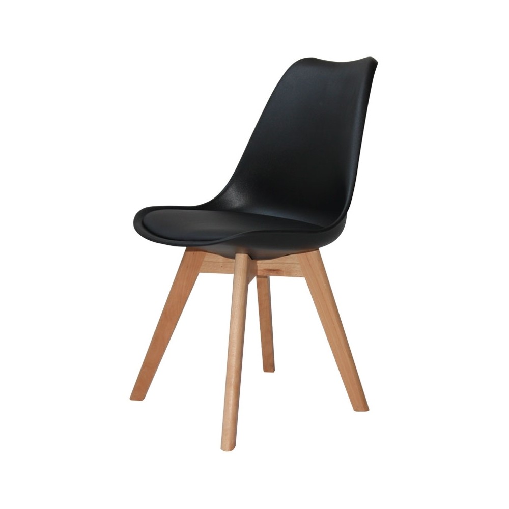 PACK 4 CHAISES NEW TOWER WOOD NOIRES - Chaise Tower 