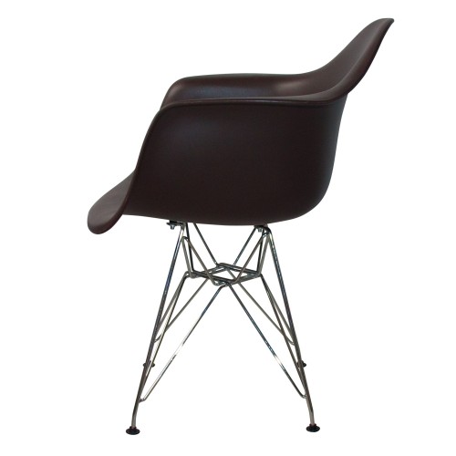 PACK 4 FAUTEUILS TOWER CHROME CHOCOLAT