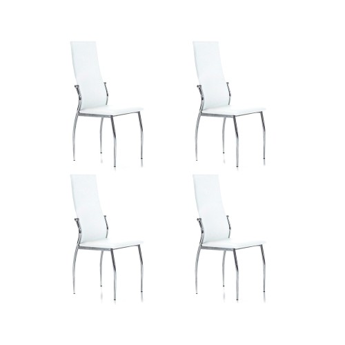 PACK 4 CHAISES TAPISSÃ‰ES BOSTON BLANCHES