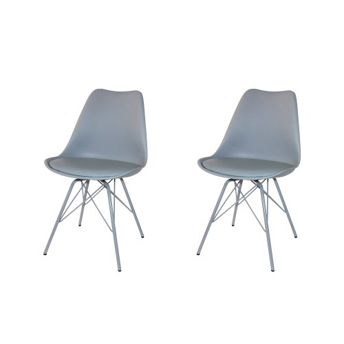 PACK 2 CHAISES TOWER MÉTAL GRISES