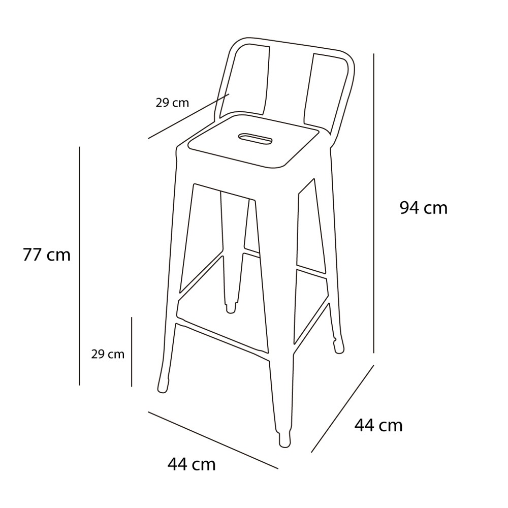 TABURETE LANK INDUSTRIAL CON RESPALDO
