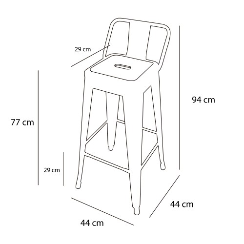TABURETE LANK INDUSTRIAL CON RESPALDO