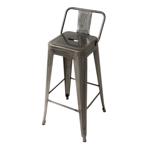 TABOURET LANK INDUSTRIEL AVEC DOSSIER METALLIQUE