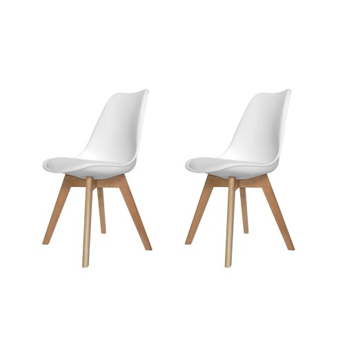 PACK 2 SILLAS NEW TOWER WOOD BLANCAS - Packs de Chaises 