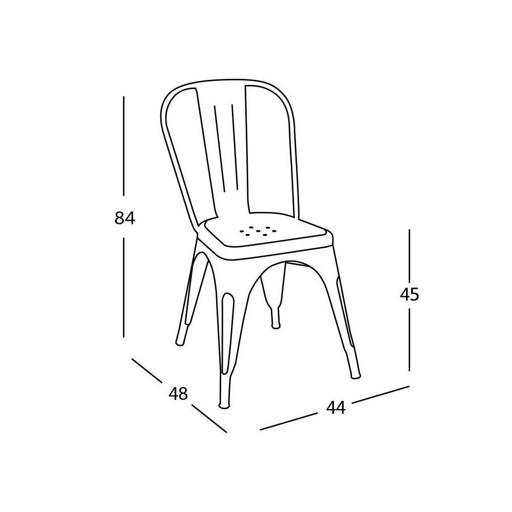 CHAISE LANK INDUSTRIELLE ROUGE