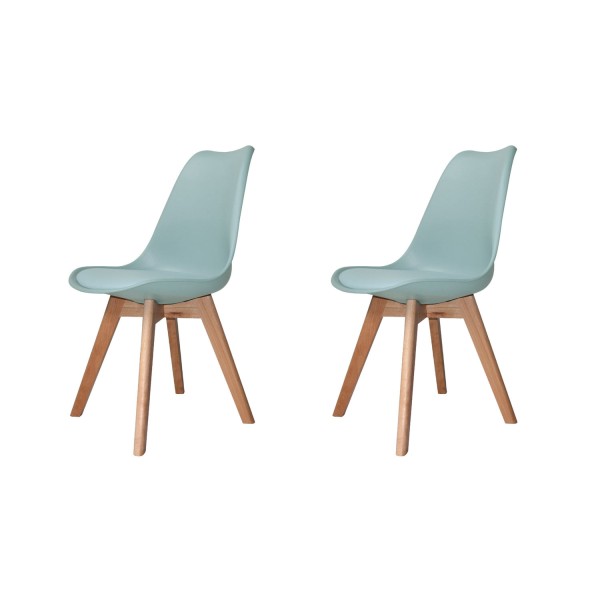 PACK 2 SILLAS NEW TOWER WOOD AGUAMARINA EXTRA QUALITY - Packs de Chaises 
