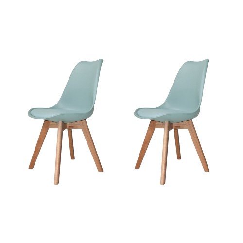 PACK 2 SILLAS NEW TOWER WOOD AGUAMARINA EXTRA QUALITY - Packs de Chaises 