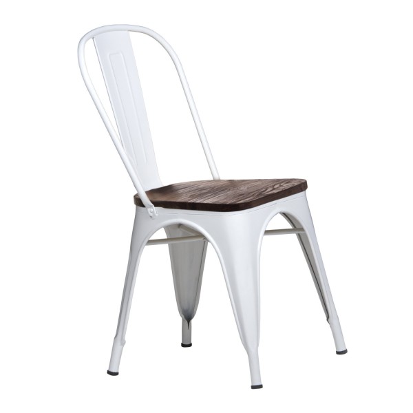 SILLA LANK DARK WOOD BLANCA - Chaise Tólix 