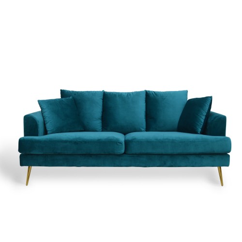 SOFA 3 PLAZAS TERCIOPELO Y PATAS METALICAS - Canapés
