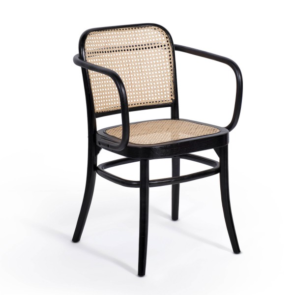 CHAISE HOFFMAN BLACK  AVEC ACCOUDOIRS