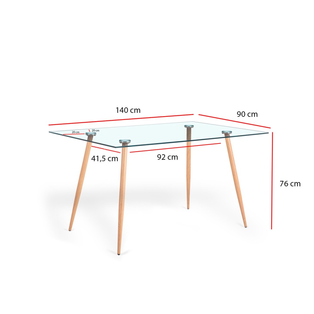 PACK MESA DE COMEDOR FOREST 140 CM Y SILLA TAPIZADA CORO CAPUCCINO - Ensembles de tables et chaises 
