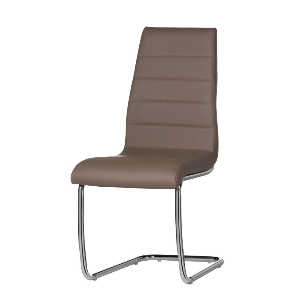 SILLA TAPIZADA PATÍN CAPUCCINO - Chaises métalliques 